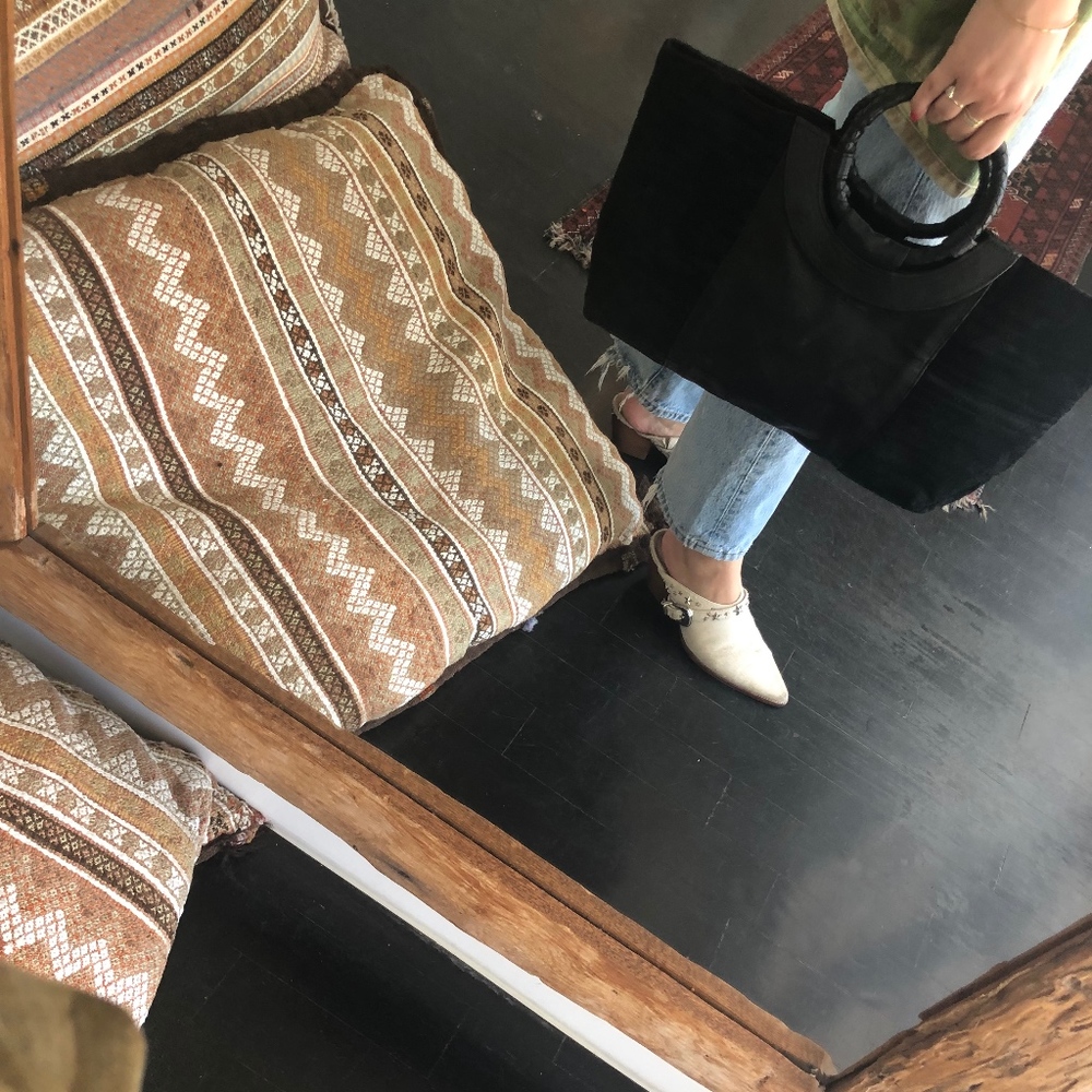 Cleobella Black Suede and Leather Tote